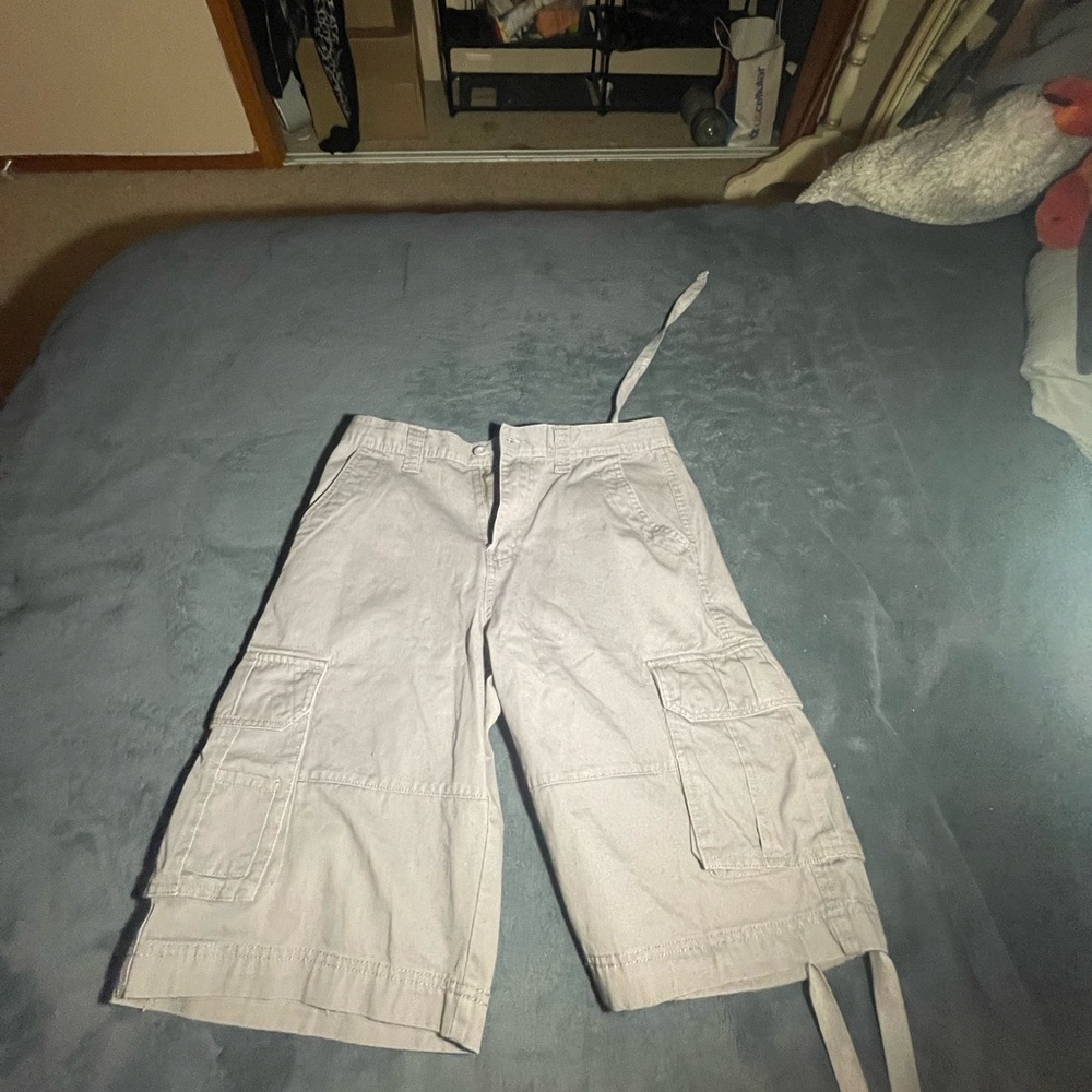 Gray Cargo Shorts with Relaxed Fit
